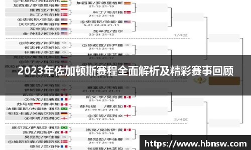 2023年佐加顿斯赛程全面解析及精彩赛事回顾
